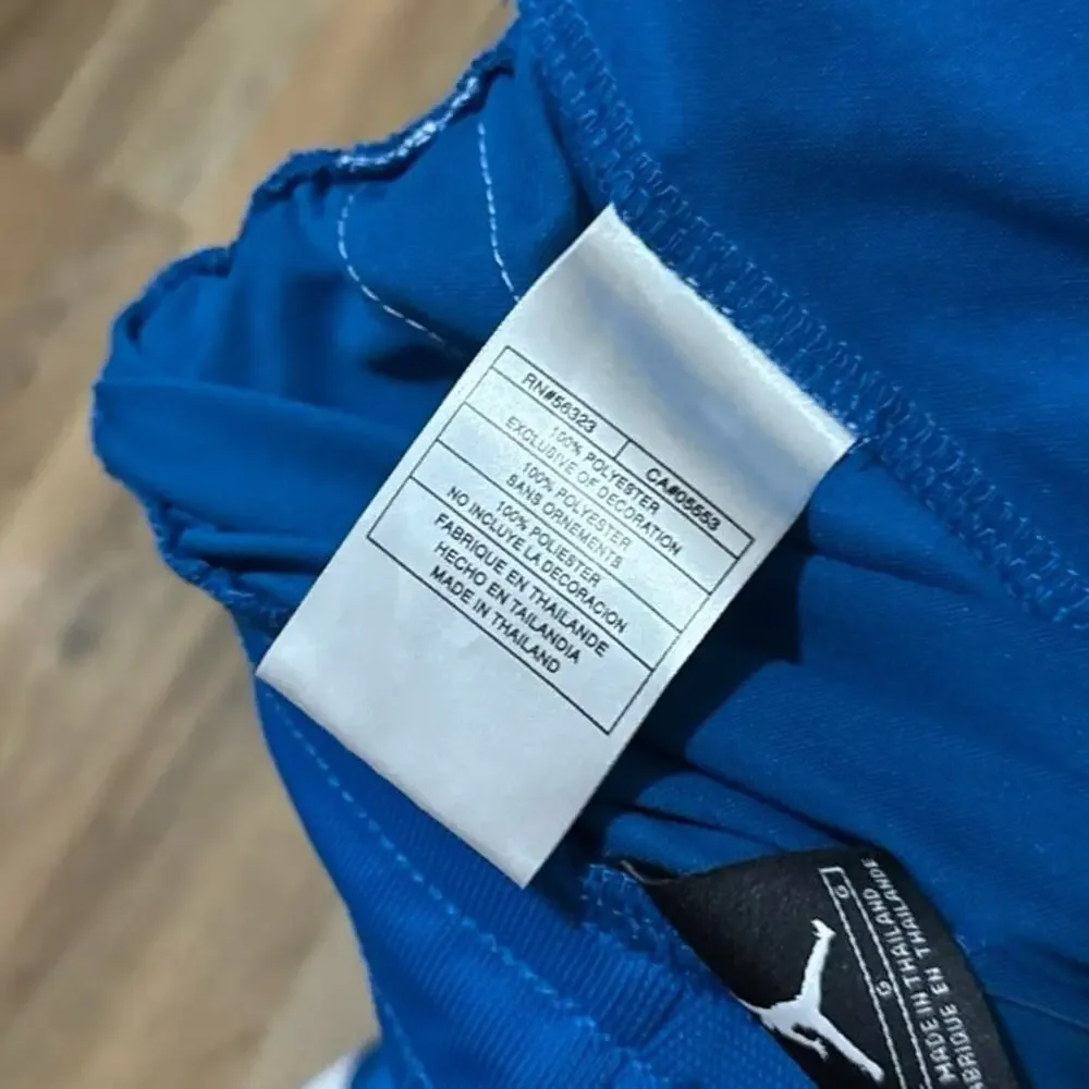 2005 Air Jordan Shiny Silky Dazzle Basketball Dri-Fit Blue White Shorts